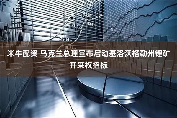 米牛配资 乌克兰总理宣布启动基洛沃格勒州锂矿开采权招标