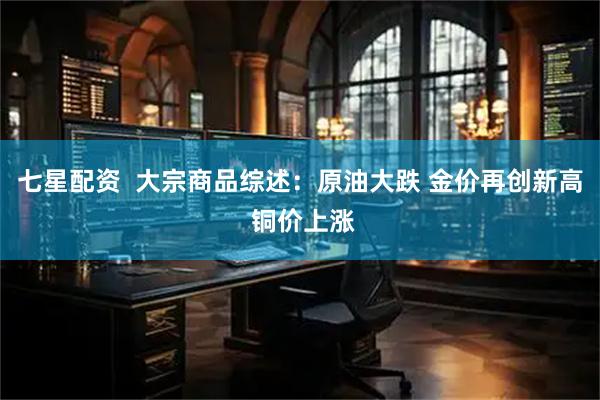 七星配资  大宗商品综述：原油大跌 金价再创新高 铜价上涨